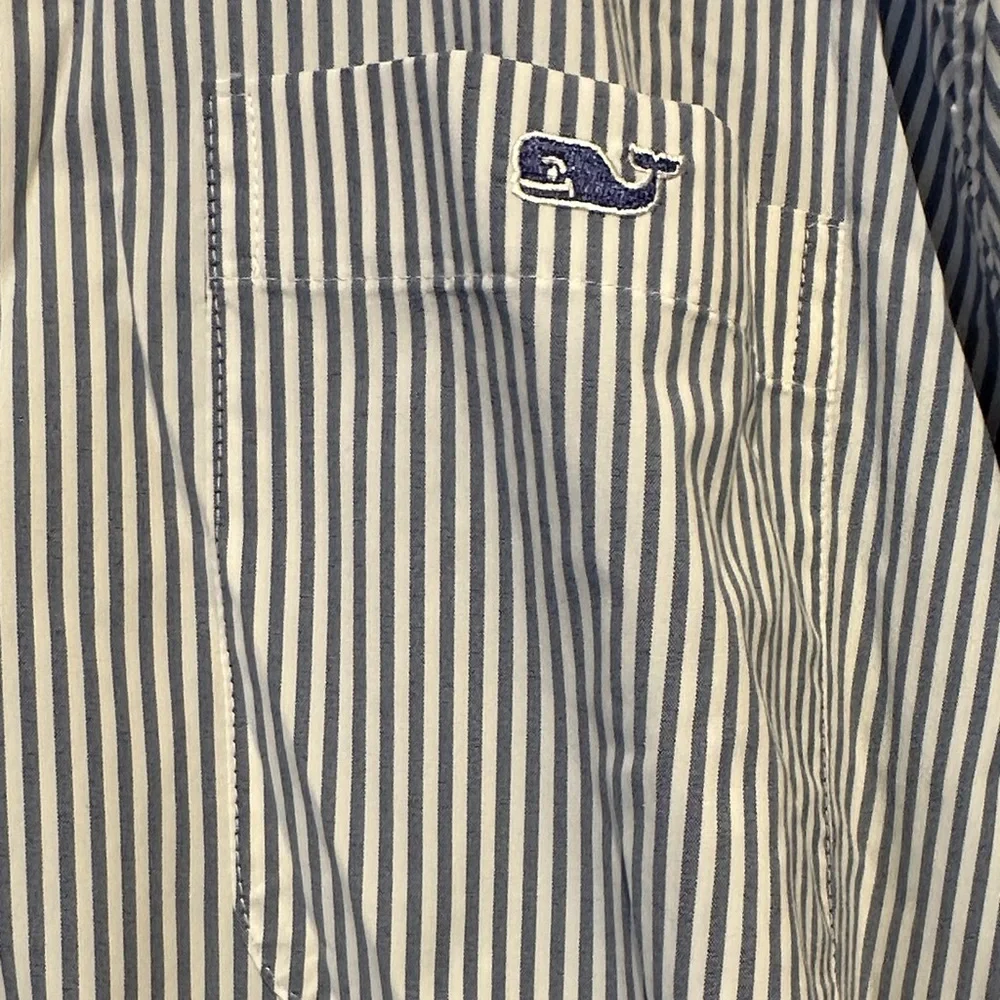 Vineyard Vines Men's Blue and White Striped Shirt - Picture 2 of 4